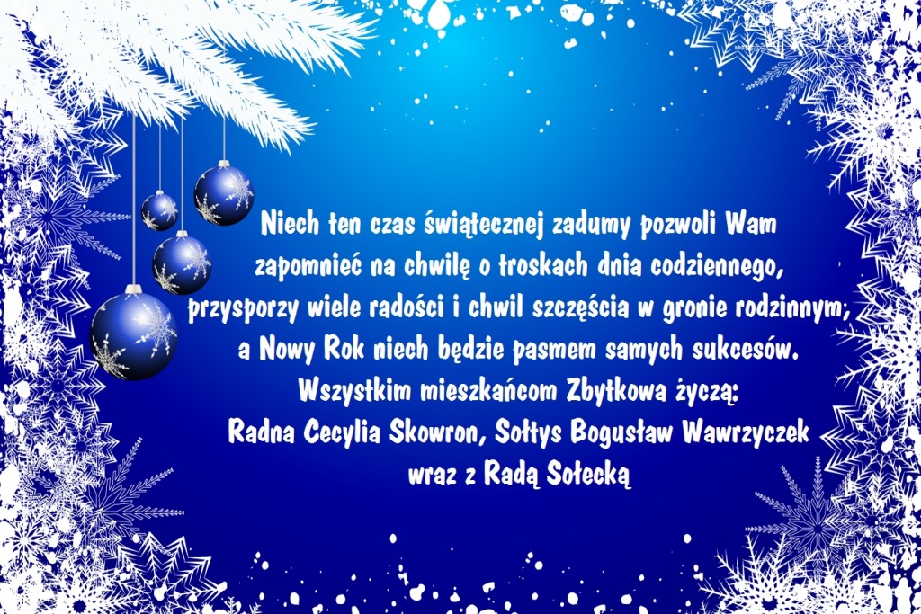 Życzenia Radnej, Sołtysa i Rady Sołeckiej Zbytkowa